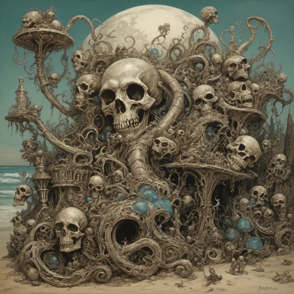 Surreal Bone Beach on Alien Planet