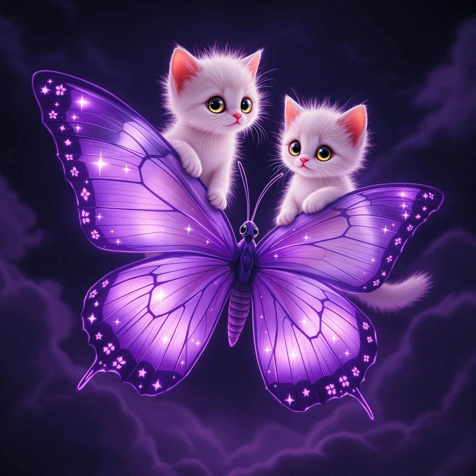 a dark night theme with a light purple theme

two giant glow...