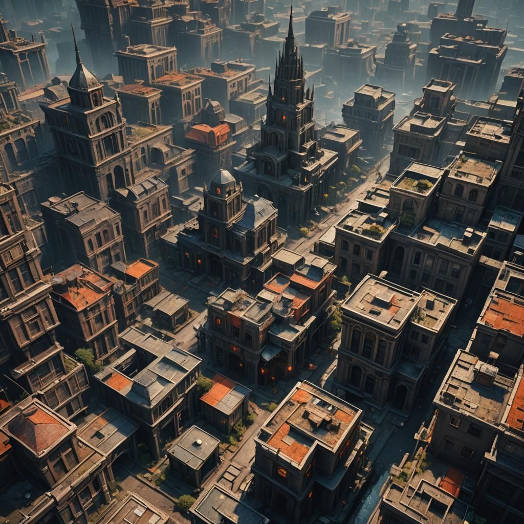 Post-Apocalyptic City in Detailed Matte Painting