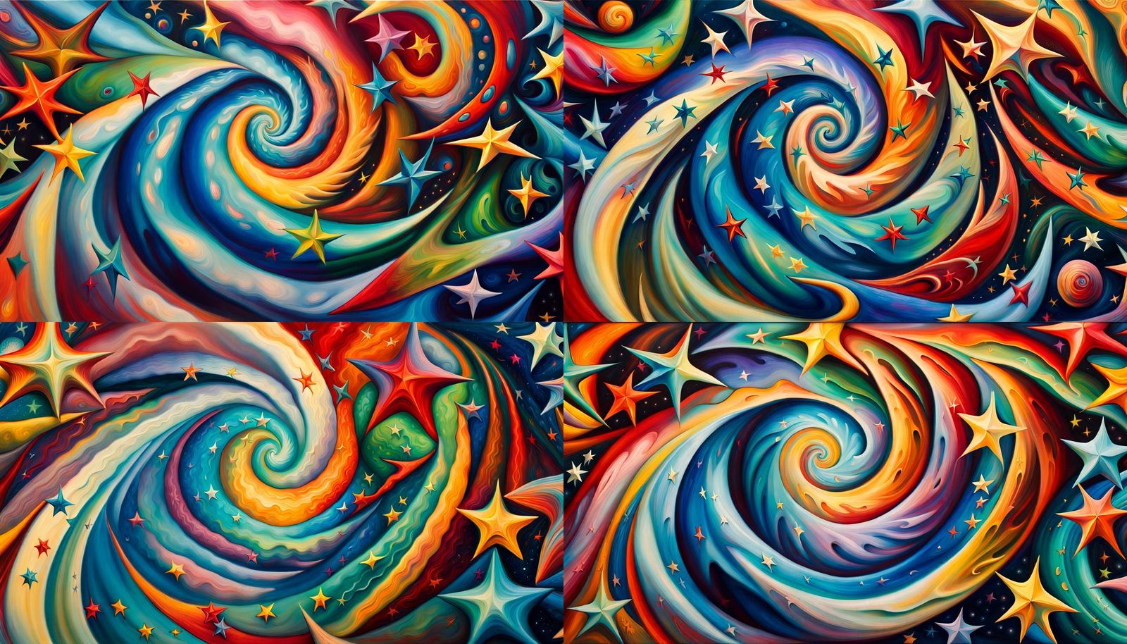 Swirling Stellar Vortex as Impasto Oil Painting