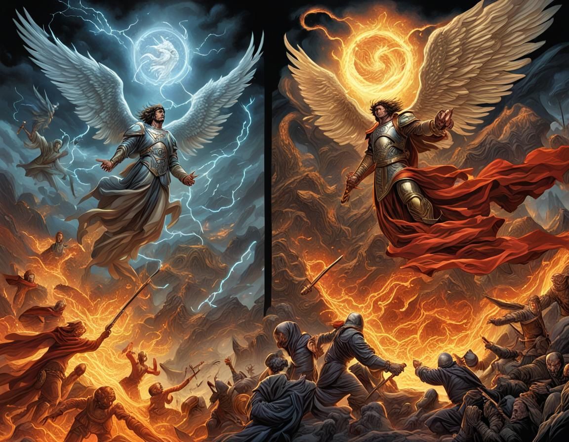 Angels vs Demons: Epic Battle in Heaven and Hell