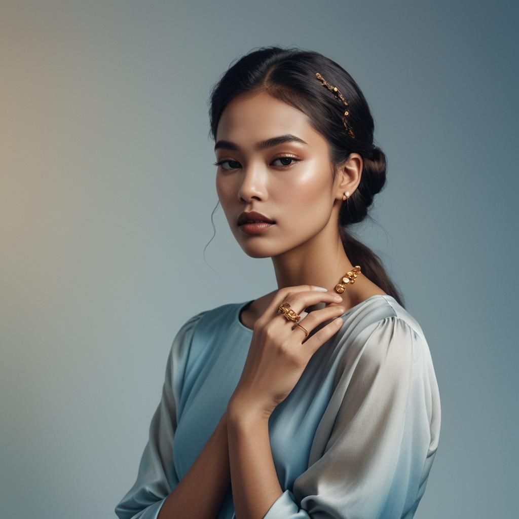 Ring Model Portrait in Matte Painting Style