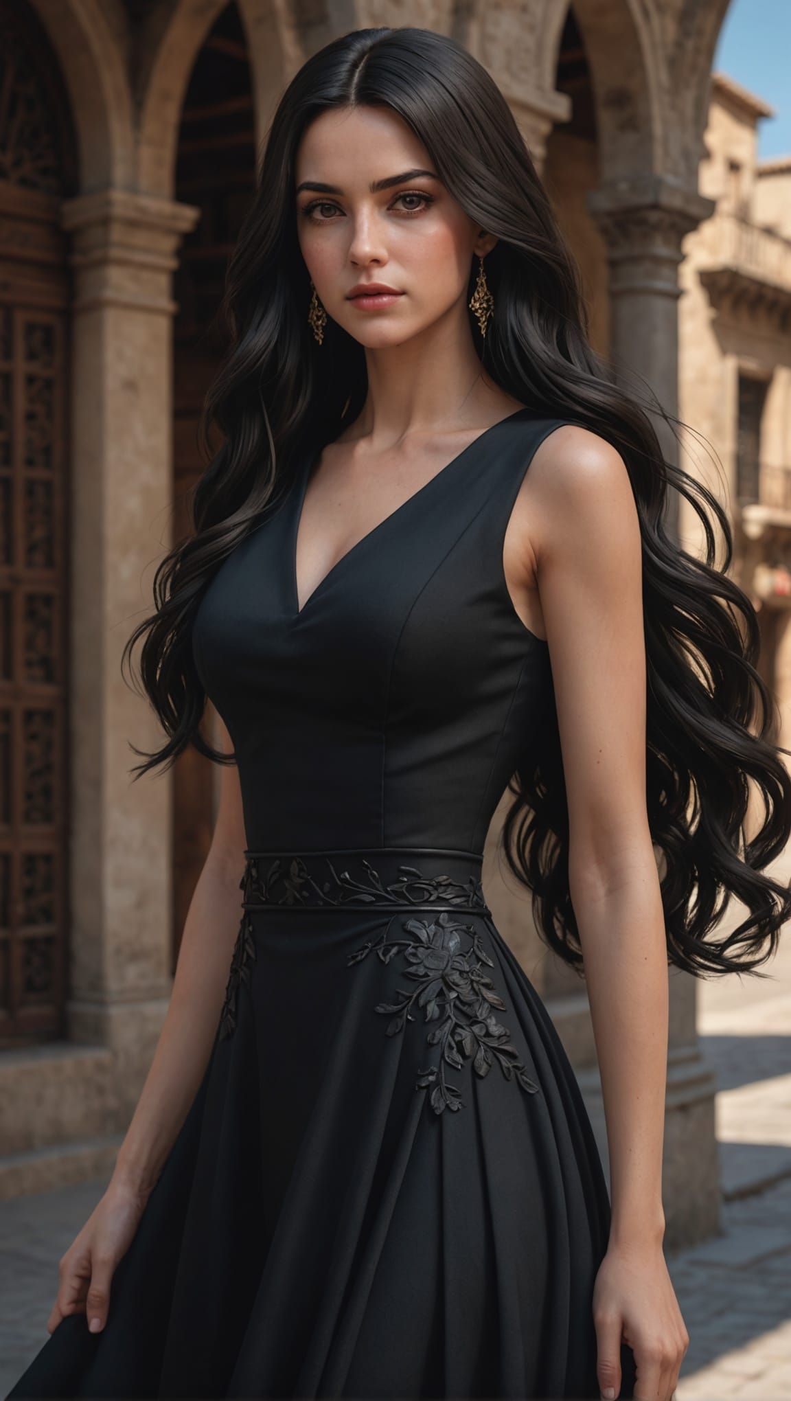 Elegant Spanish Woman in Anime Style, 8K