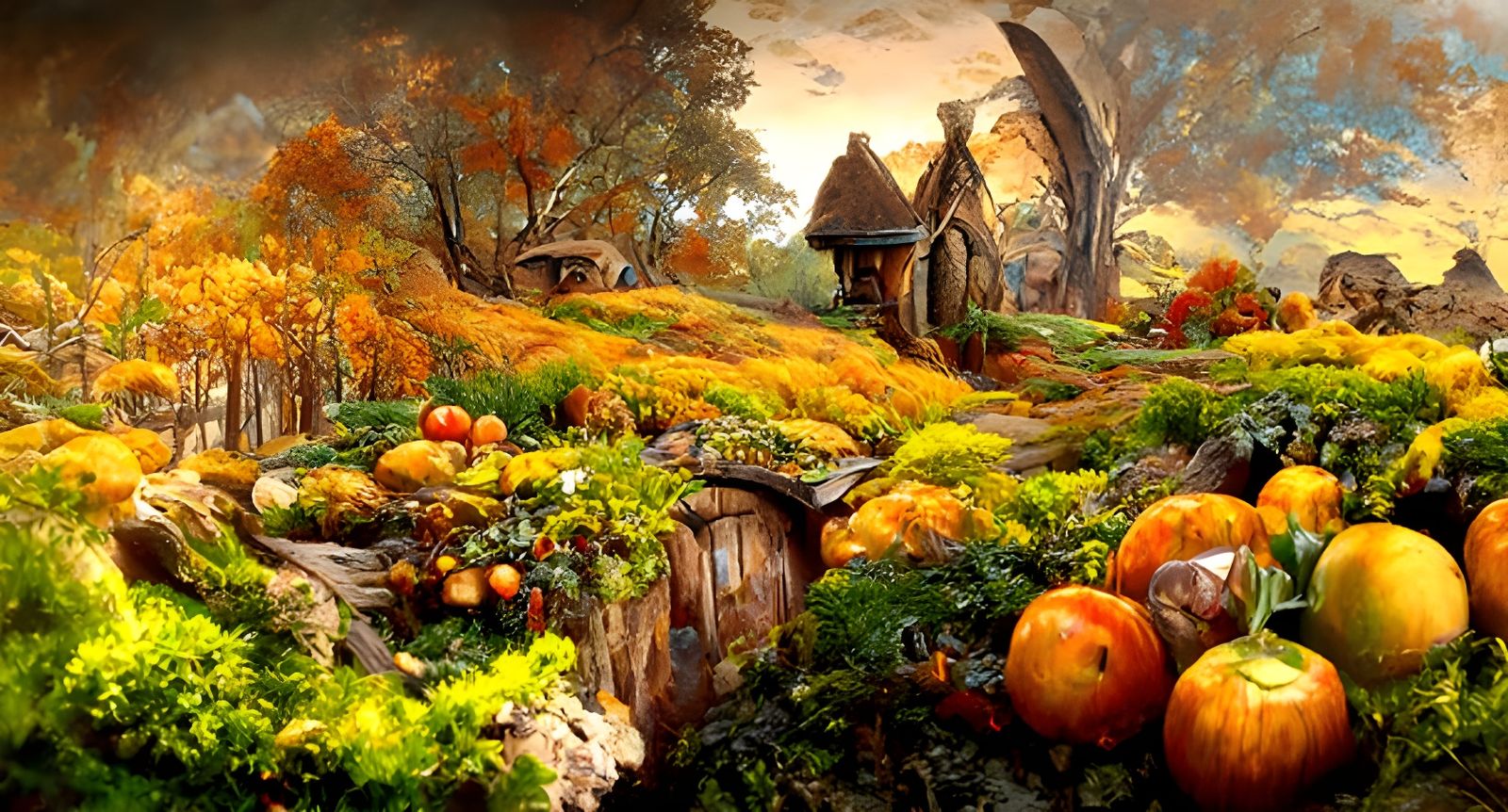 Autumn in Hobbiton: A Hyper-Realistic Digital Painting