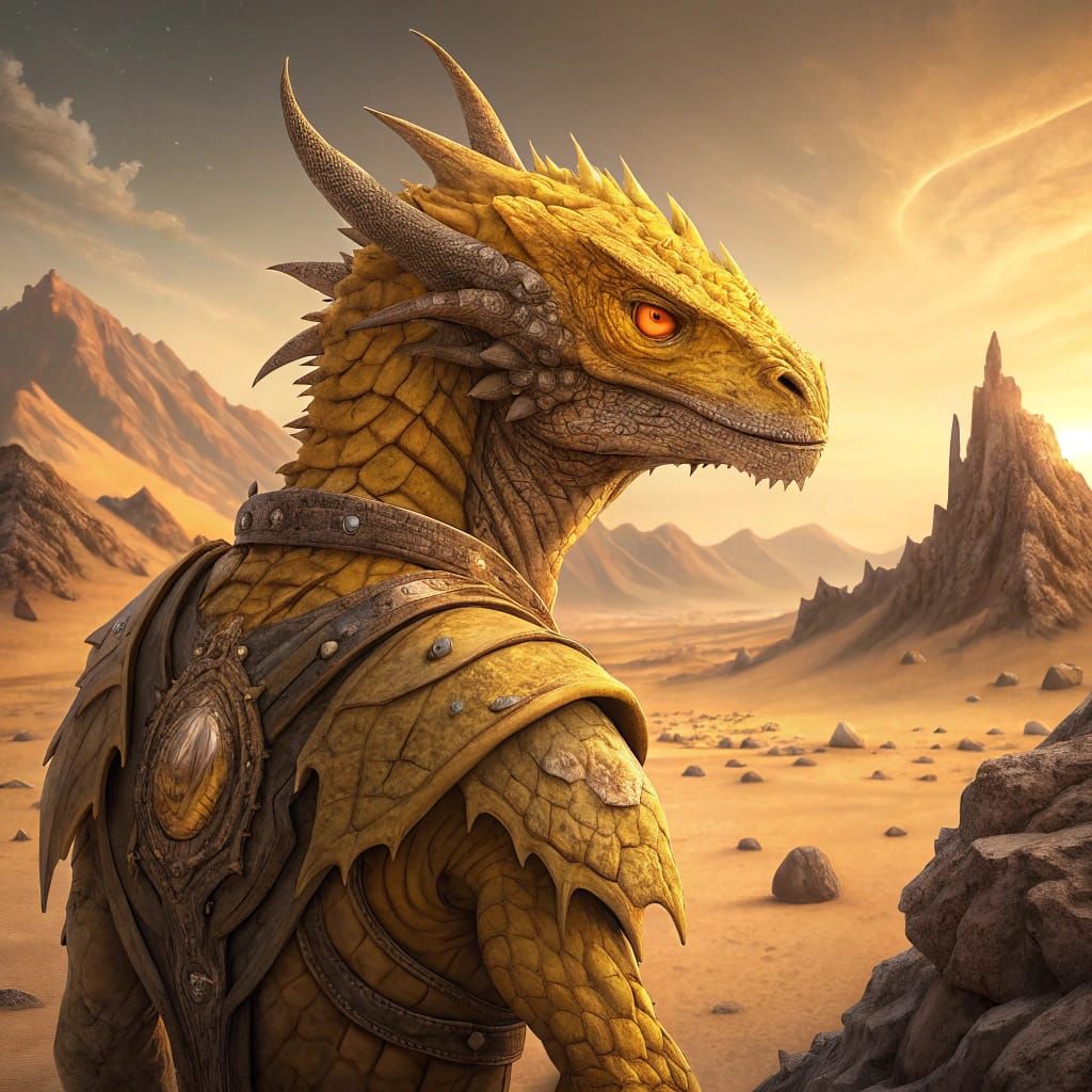 Ancient Desert Guardian in Petrified Armor