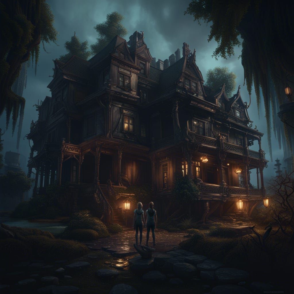 Sinister Mansion: A Dark Fantasy Concept Art