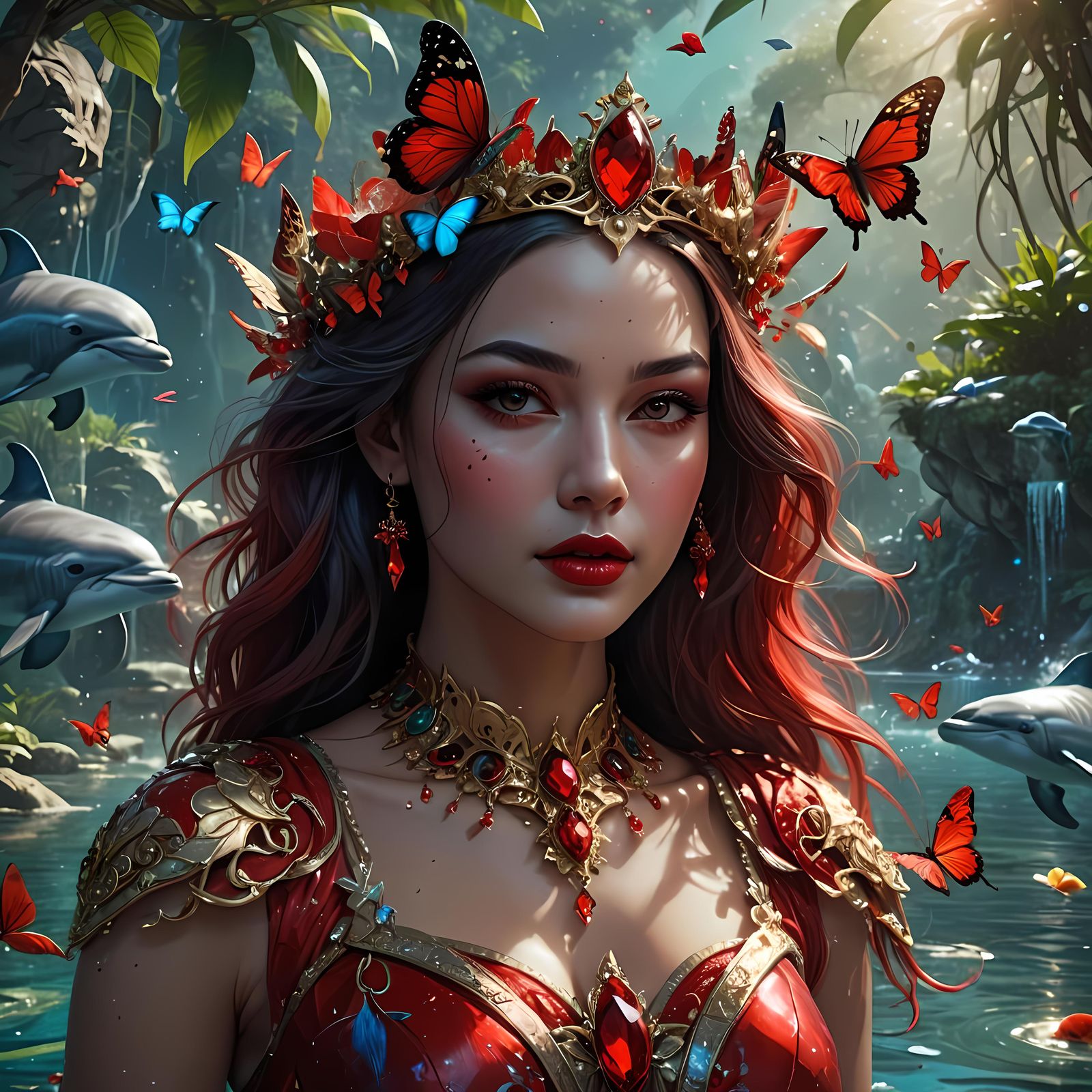 Princess with Butterflies and Stardust in Hyperrealism