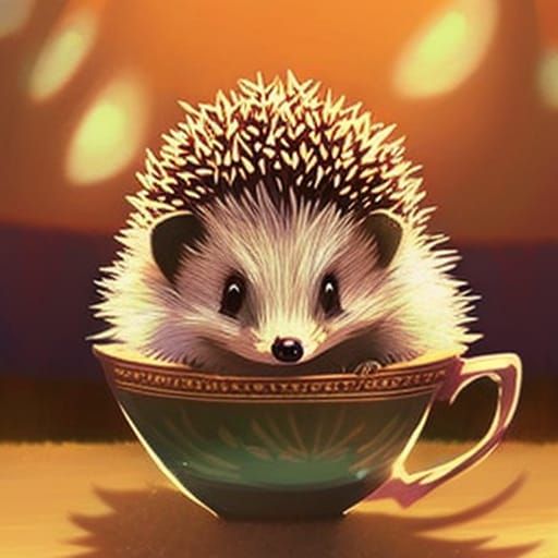 Hedgehog in Teacup: Studio Ghibli Anime Visual