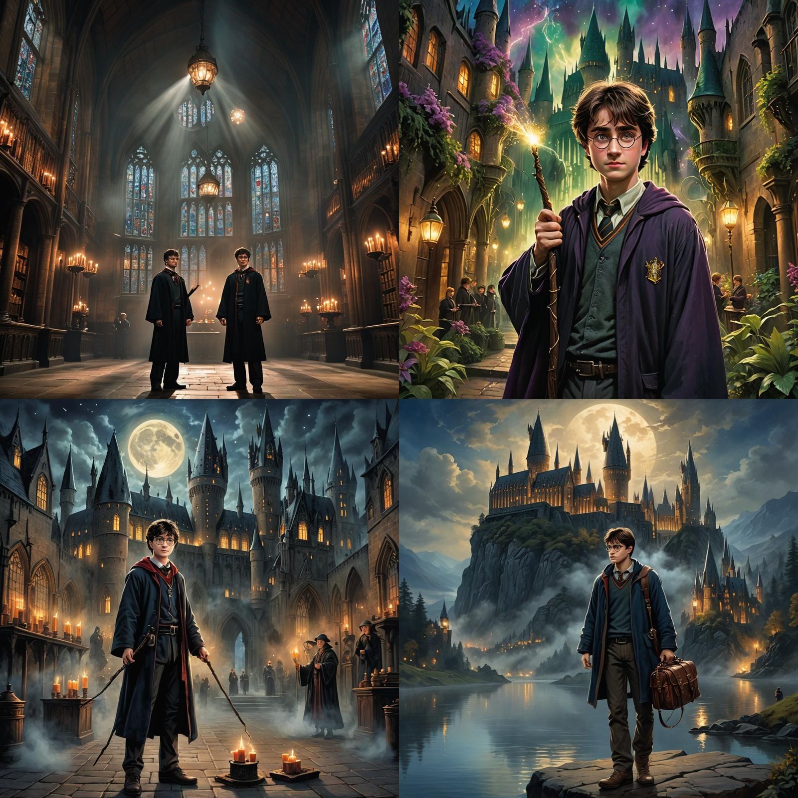 Harry Potter Illustration in Detailed Matte Painting Style