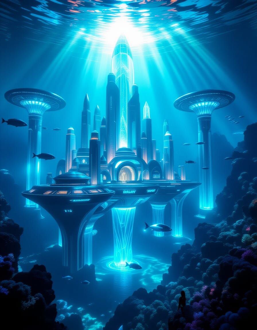 Underwater City of Atlantis: Hyperrealistic Cinematic Photog...