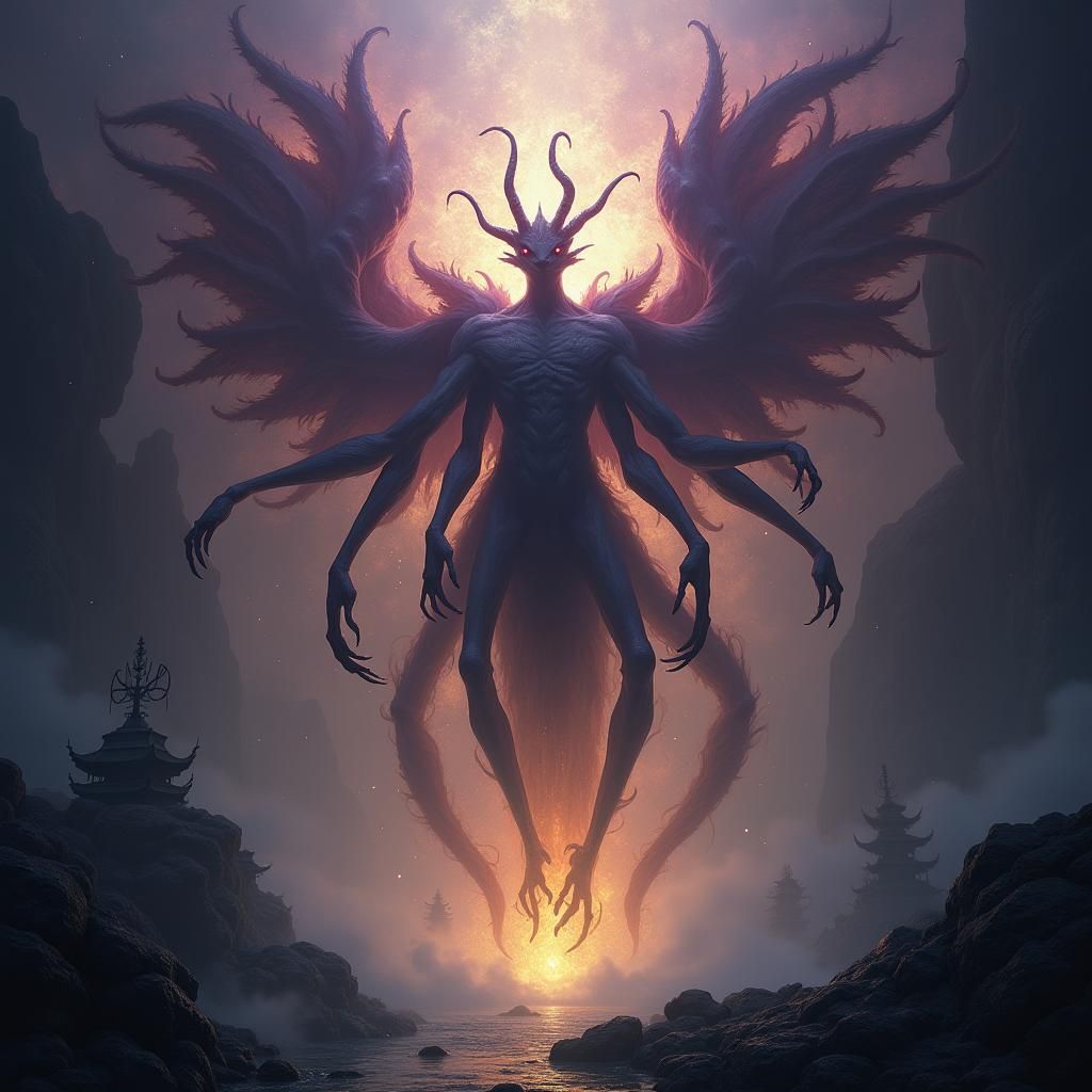 Mystical Hundun Emerges in a Dreamlike Realm