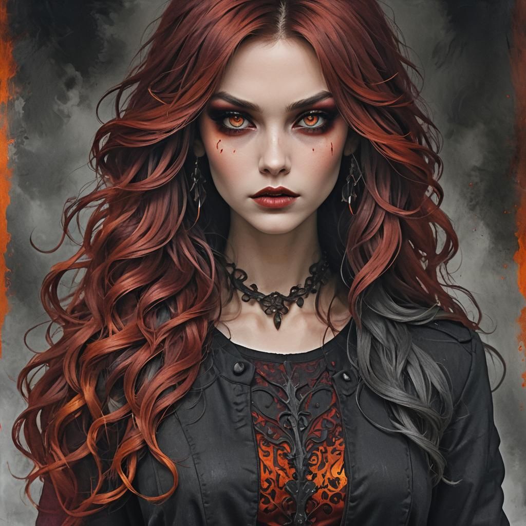 Emberlyn: Fiery Anime Portrait in 3D