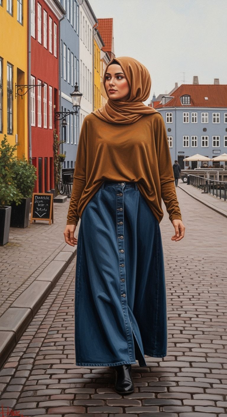 Danish Woman in Copenhagen, Oil Painting