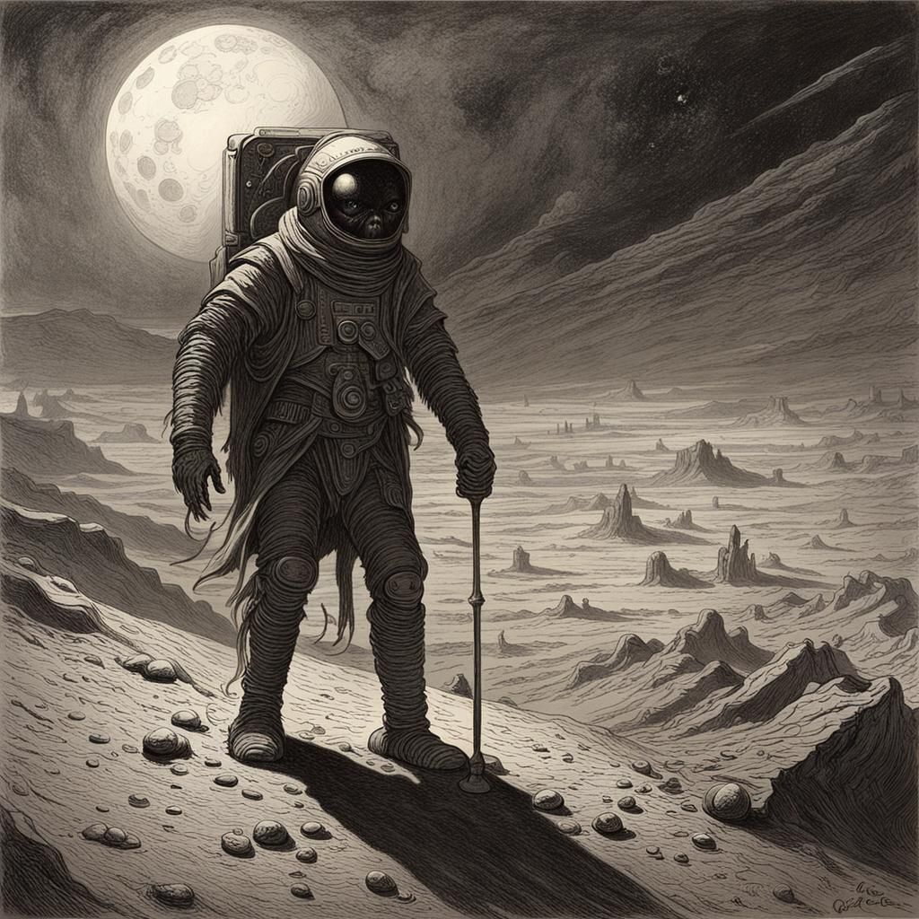 Martian Gothic Horror in Doré and Rutkowski Style