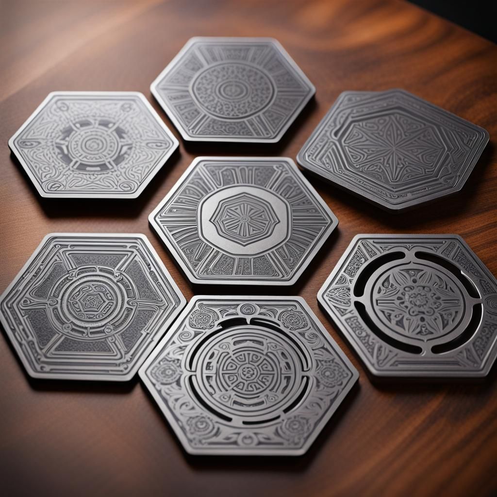Sith-Inspired Designs Etched on Aluminum Coasters