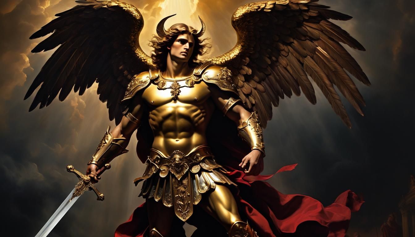 Saint Michael Vanquishing the Devil in Baroque Style