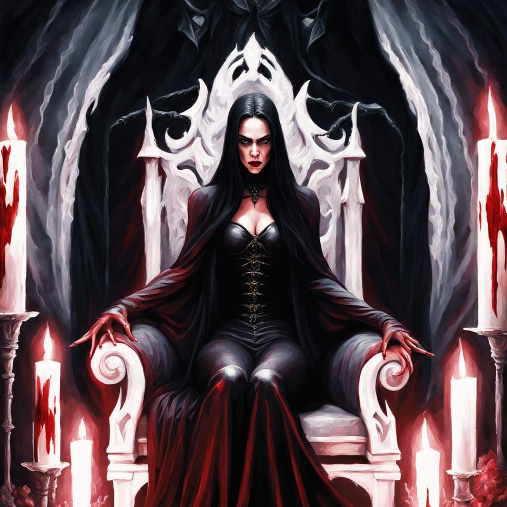 Gothic Vampire Noble in Ominous Candlelight