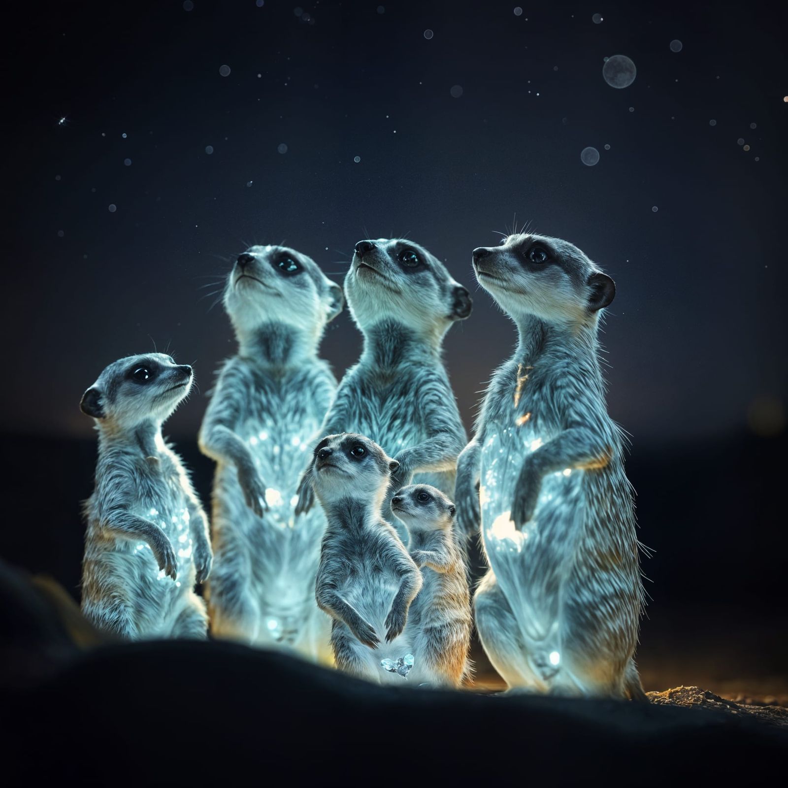 Meerkat Family in Crystal Light
