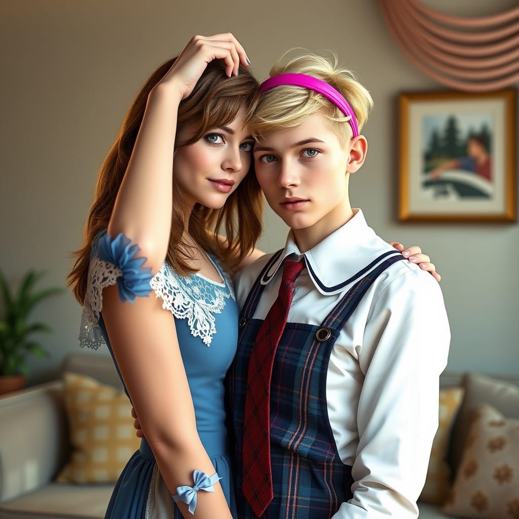 Romantic Moment in Cozy Living Room