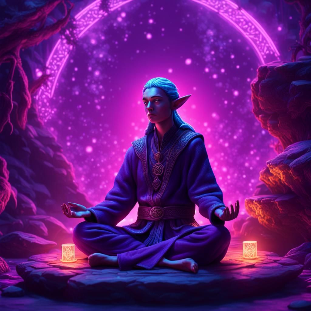 An Elf meditating