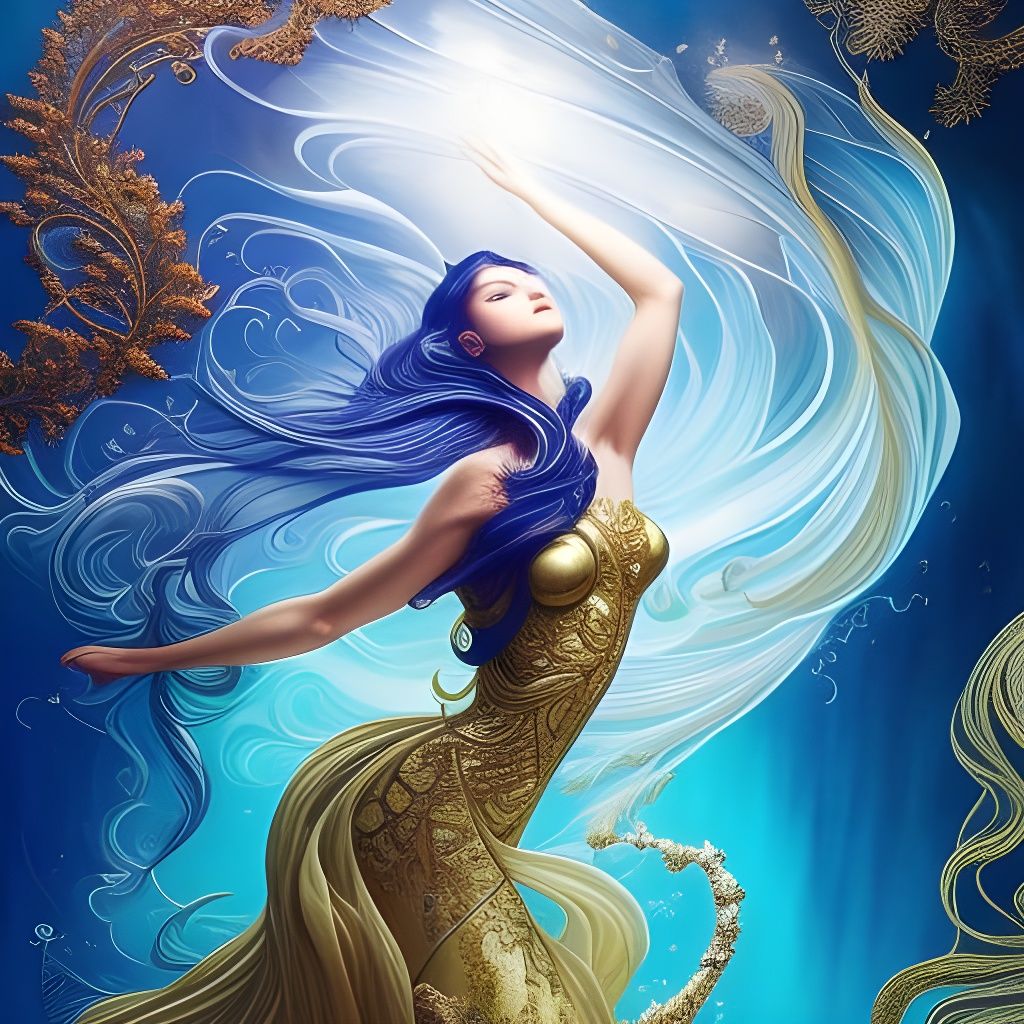 Dancing Woman in Glass with Solar Winds