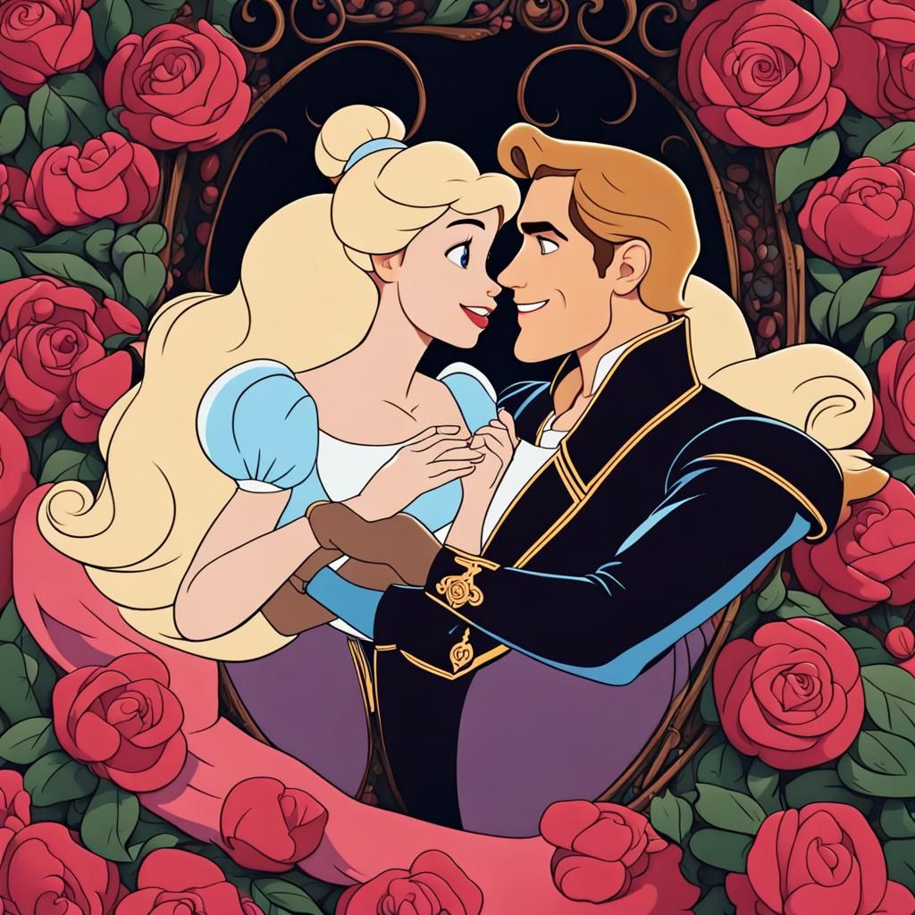Cinderella and Prince Charming with Baby