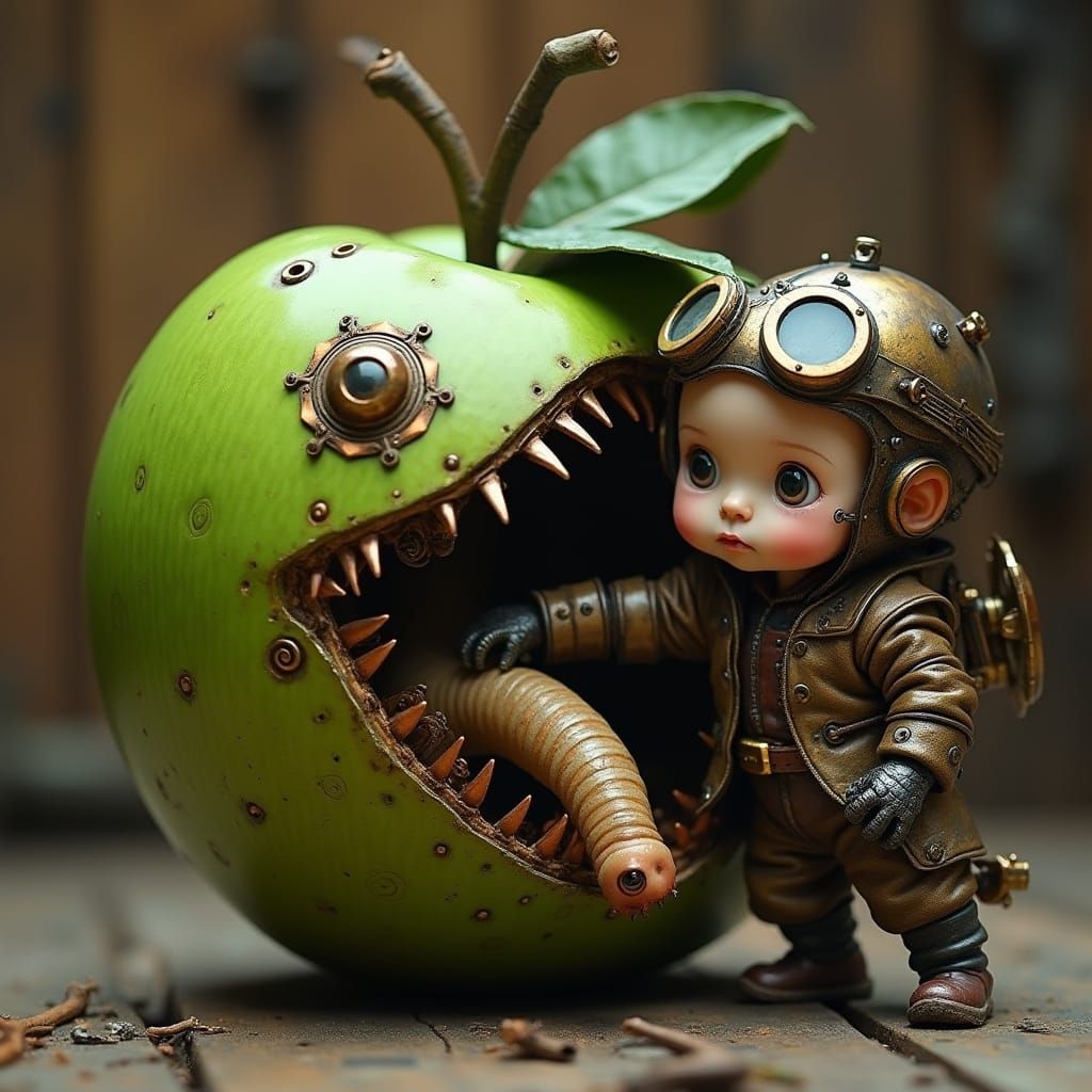 Steampunk Nightmare of a Mechanical Apple