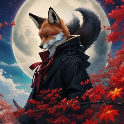 Anime Style Fox-Man Character Illustration