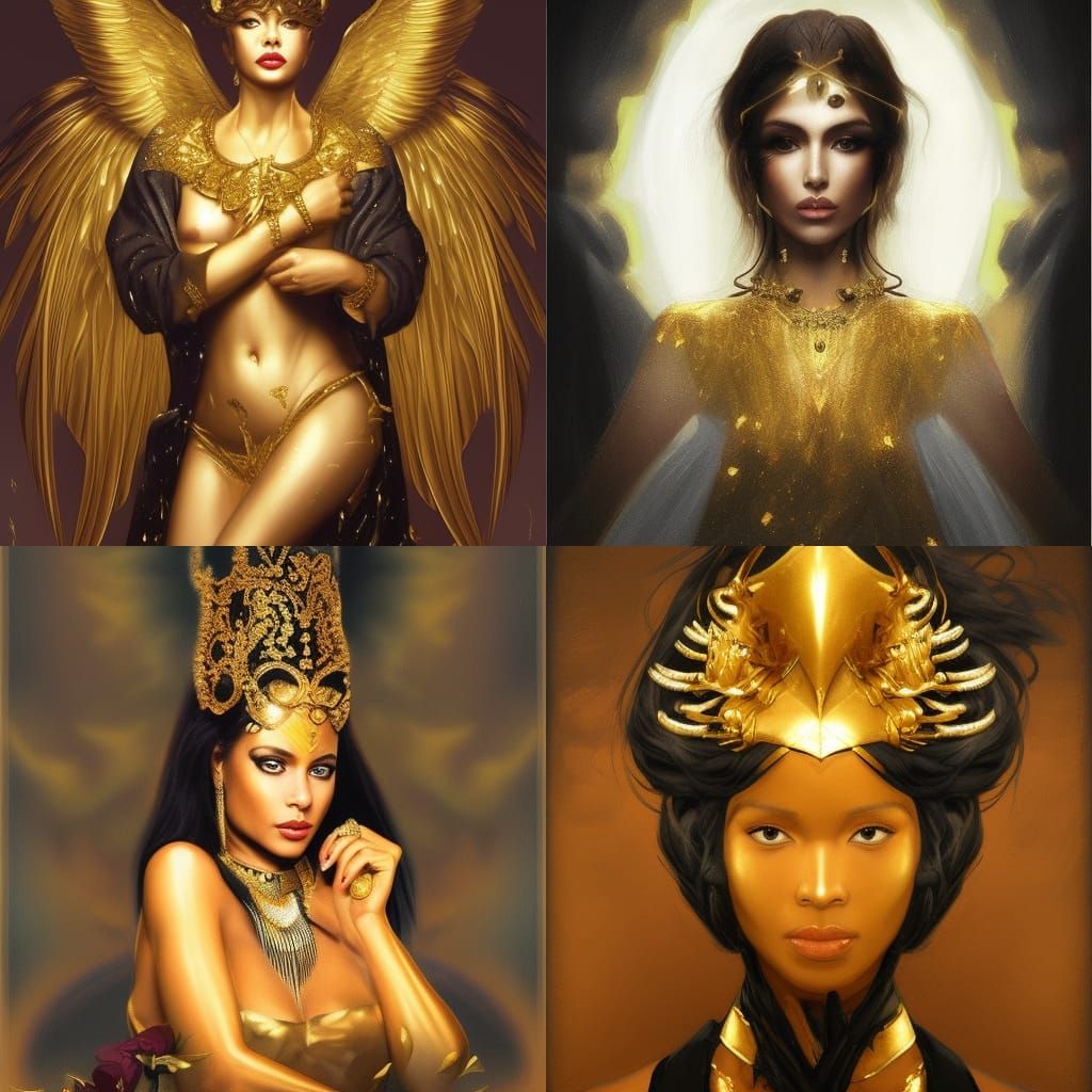 Gold and Black Angel Queen Portrait
