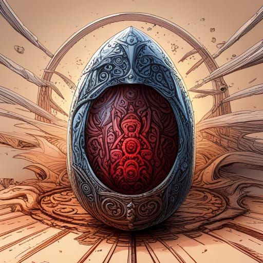 Magical Pandora's Egg: Gothic Horror Concept Art