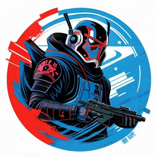 Cyberpunk Graffiti: Japan Meets Star Wars in Abstract Art