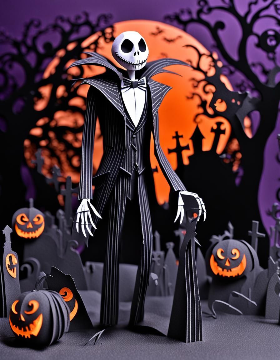Jack Skellington Papercraft in Tim Burton Style