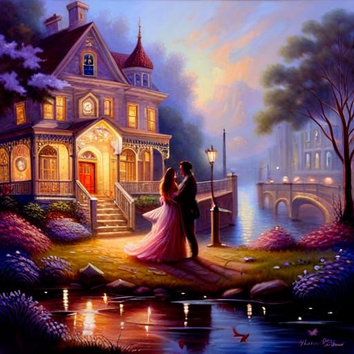 Ethereal Oil Painting: Universal Love in Fantasy