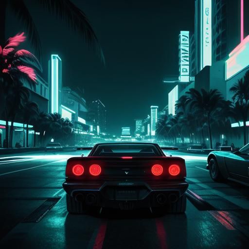 80s Neon Noire Miami Beach Race