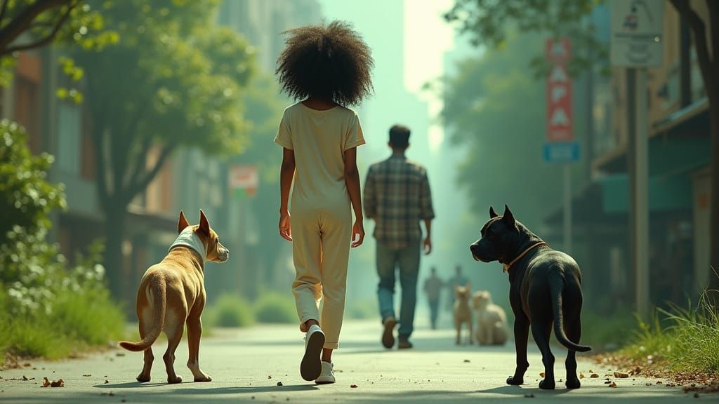 Brunette in Urban Space Inspired by Sci-Fi Art