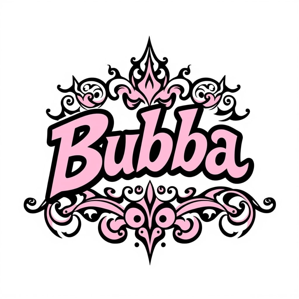 Pink Bubba Logo with Tribal Graffiti Design