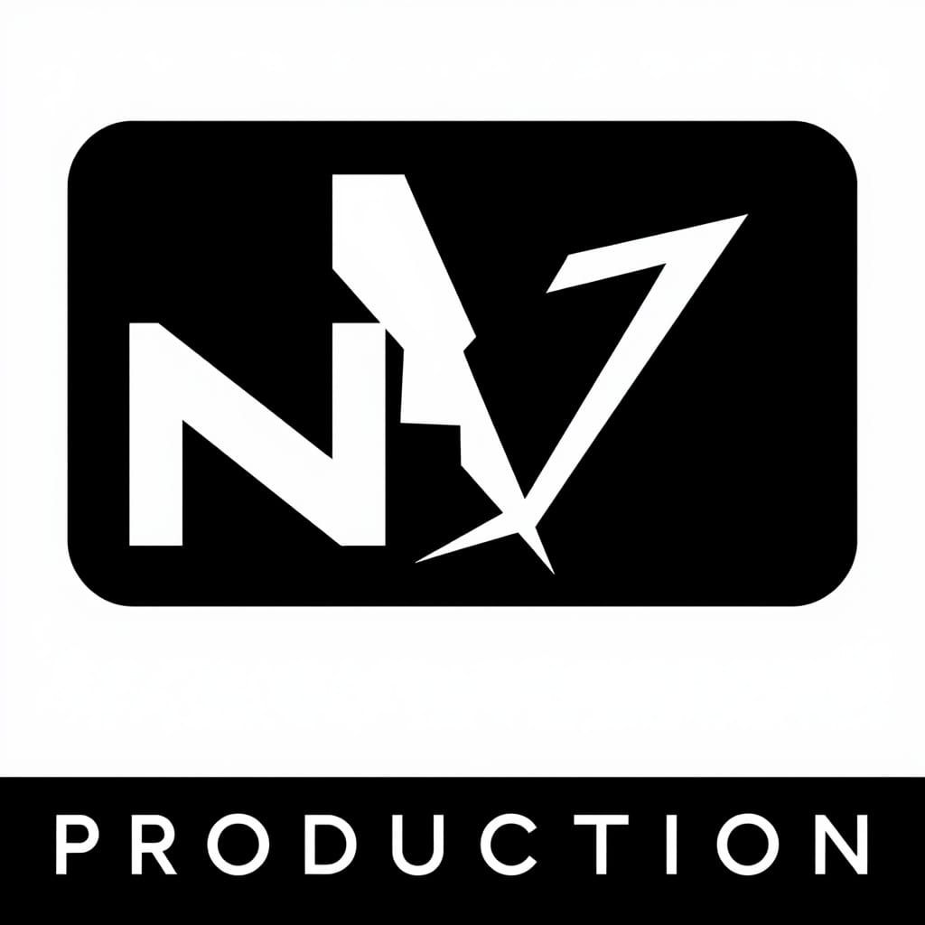 Minimalist Logo Design: Stylized NJ on Black