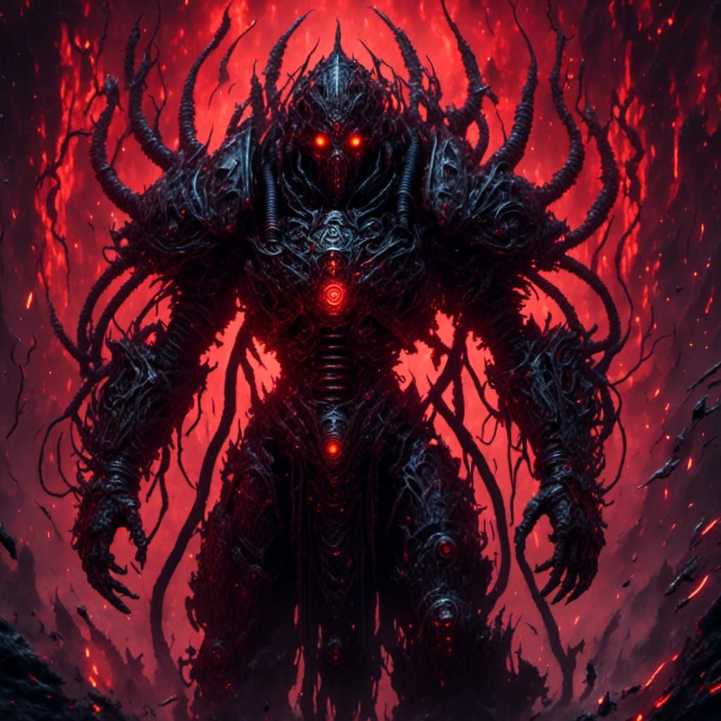 Grimdark Sci-Fi Marine Corrupted by Chaos Gods