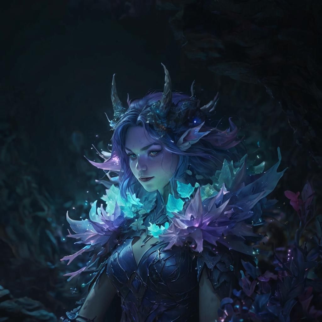 Demoness Princess in Fluorite Caverns: Concept Art