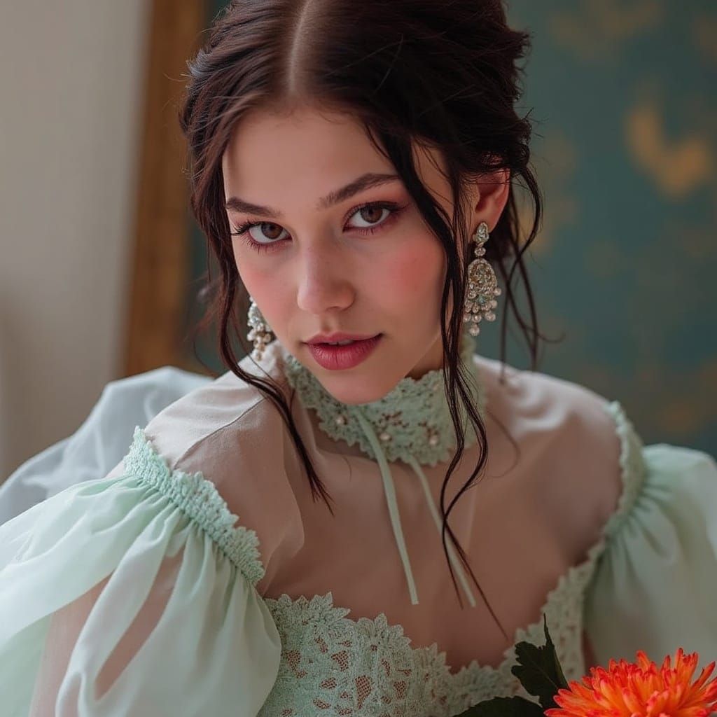 Hyperrealistic Princess Portrait in Opulent Fairy Tale Style