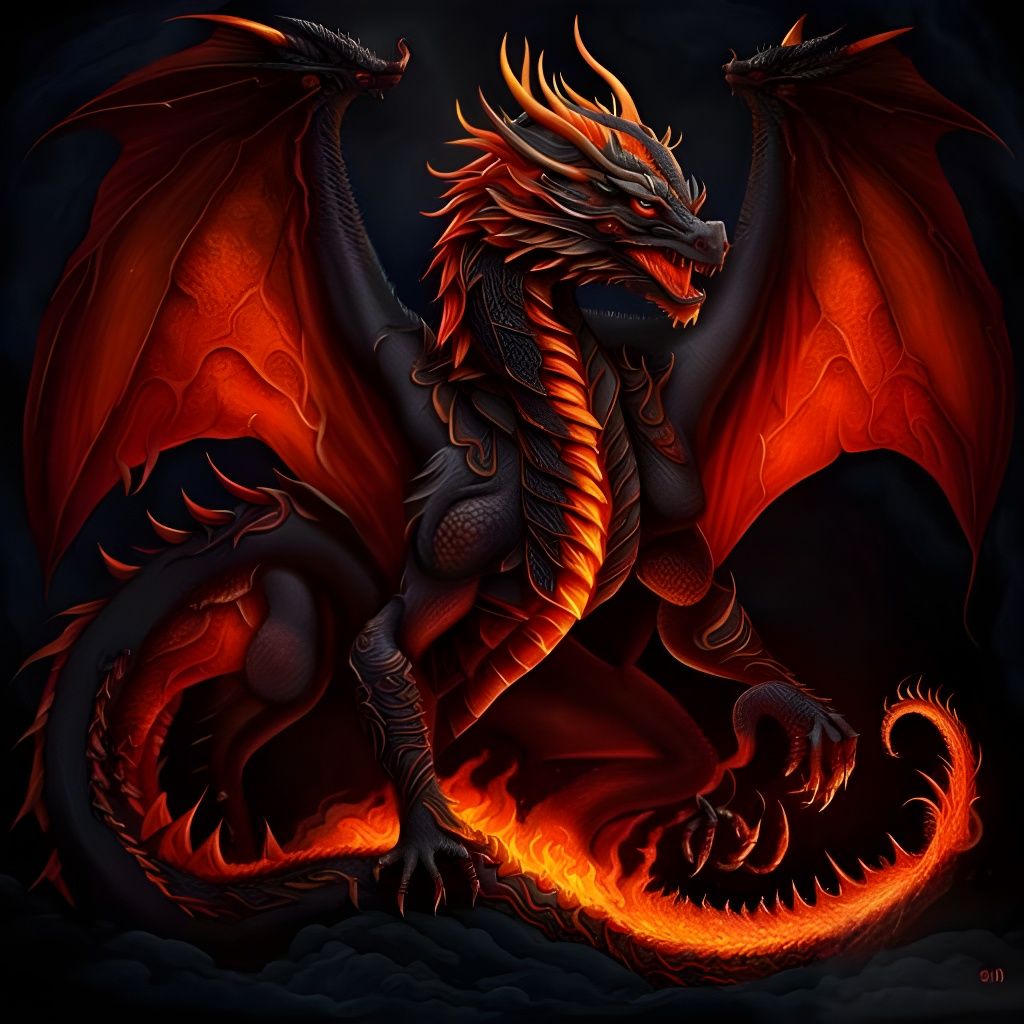 Fiery Mythical Dragon of Legend