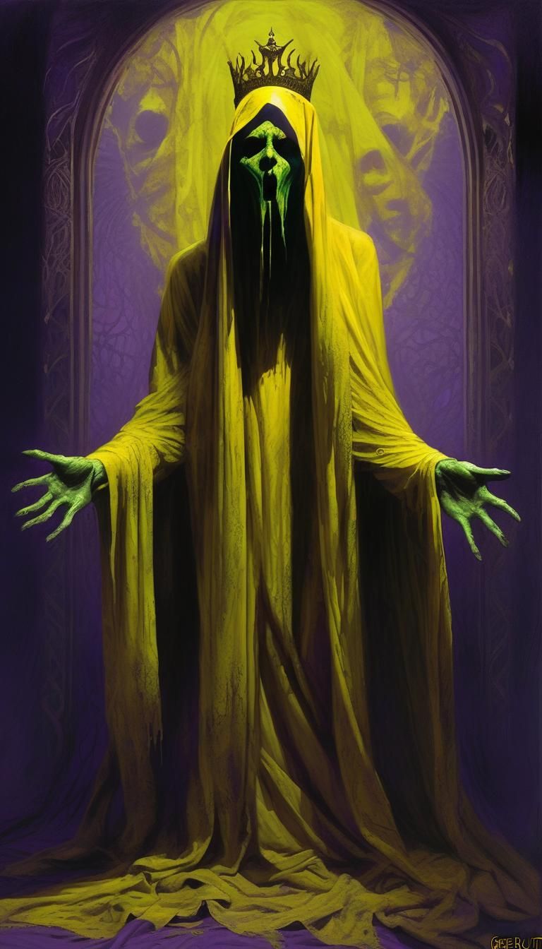 Ghostly King in Yellow with Veiled Face