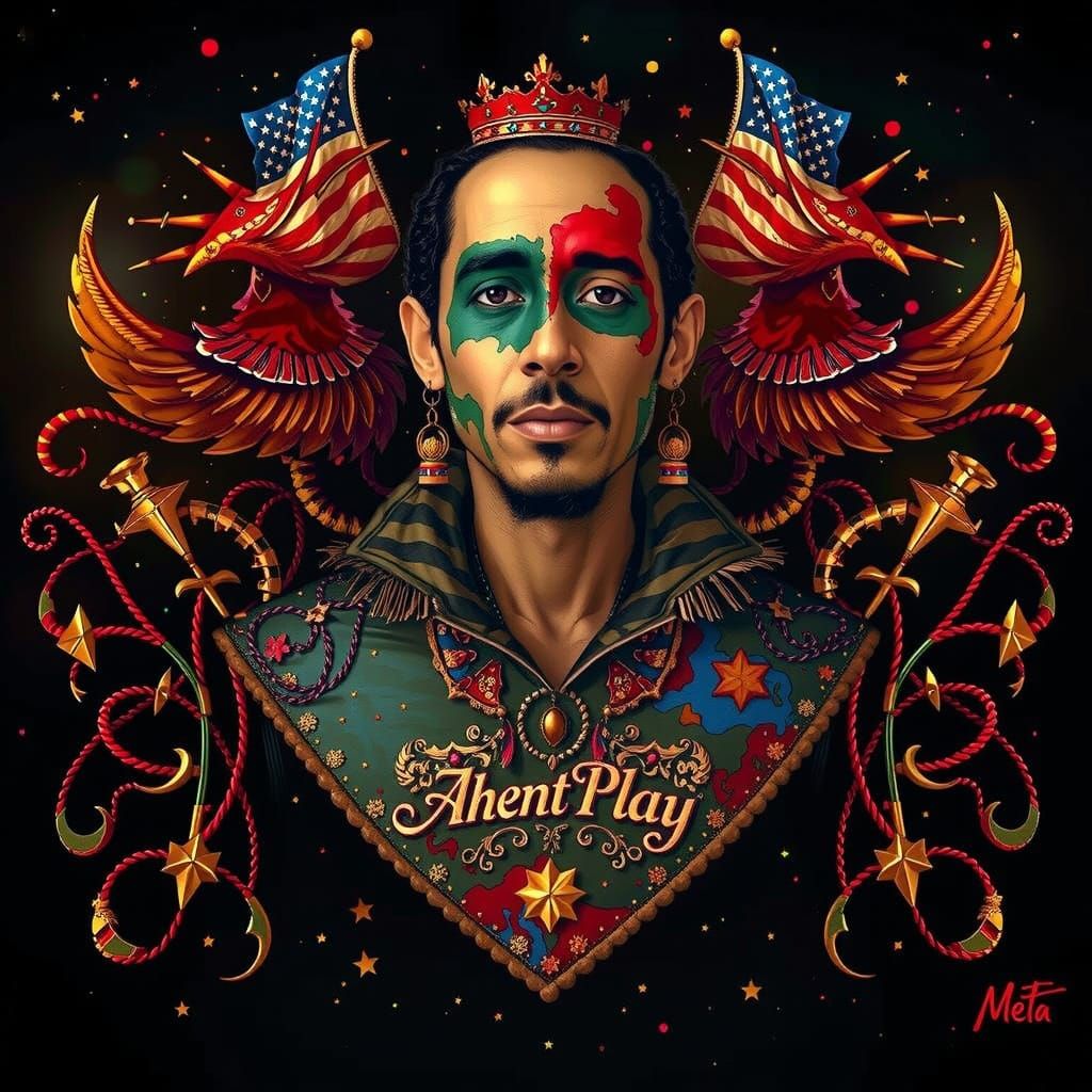 Bob Marley Portrait in Vibrant Reggae Style