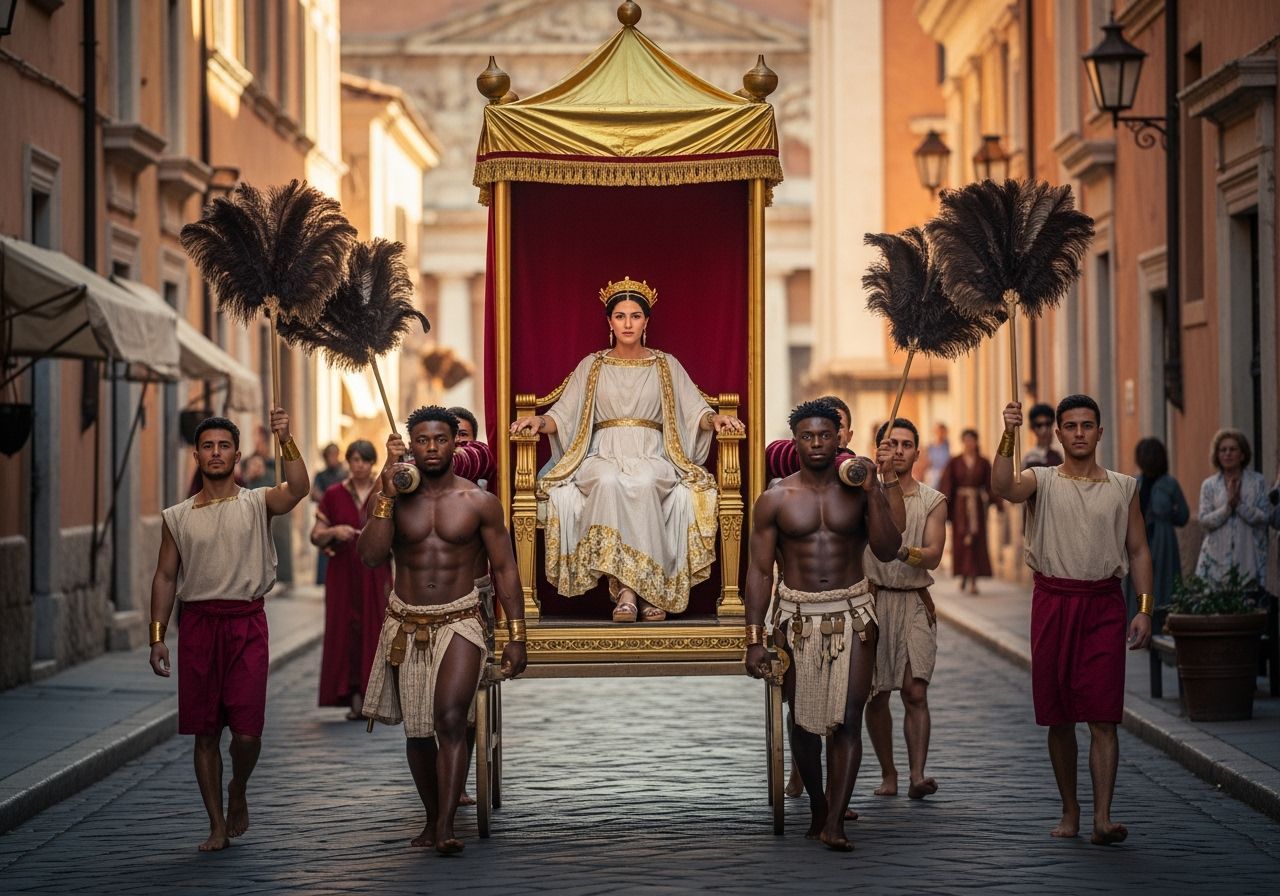 Empress Messalina on Litter Throne in Ancient Rome