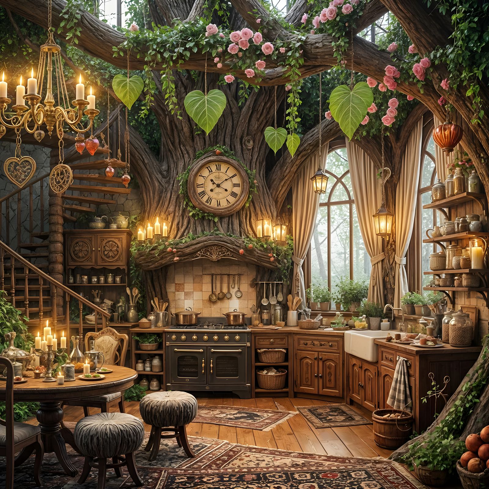 Enchanting Treehouse Kitchen in Fairy-Tale Style