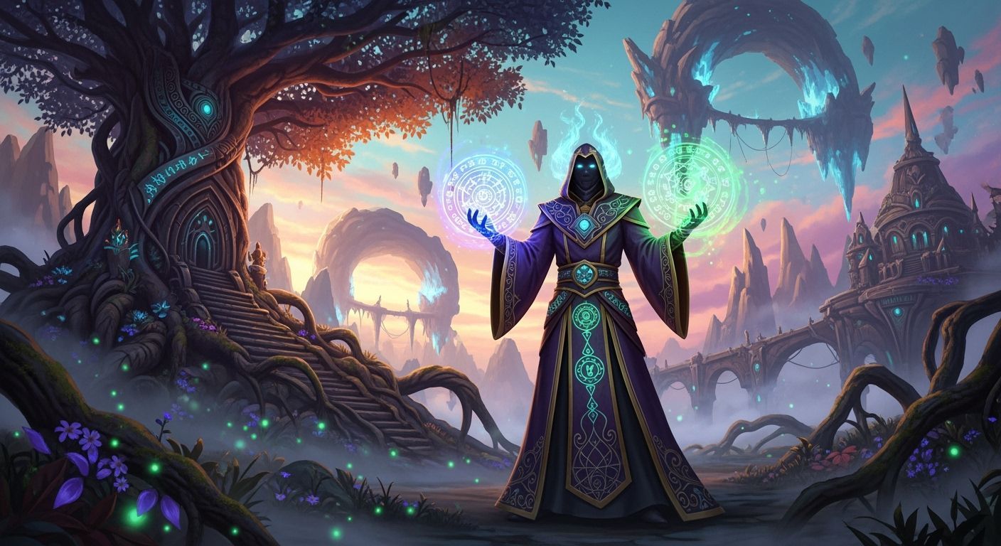 Mystical Thaumaturge in Ornate Robes in Digital Art Style