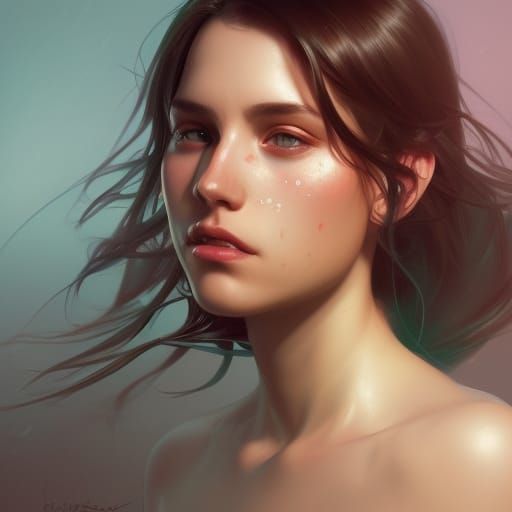 Hyperdetailed Portrait of Girl in Art Nouveau Style