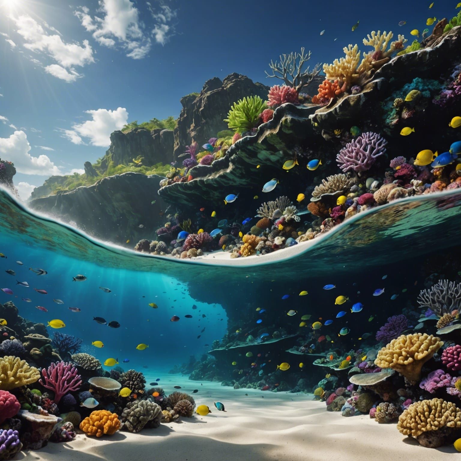 Rainbow Coral Reef: A Digital Matte Painting