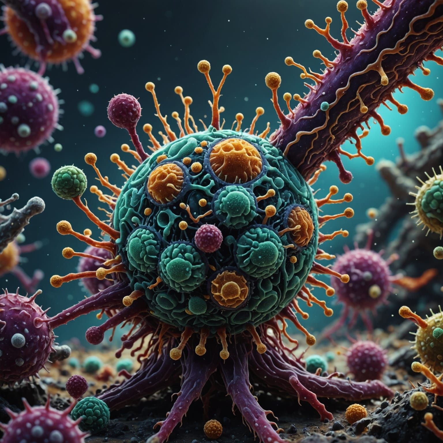 Intricate Microscopic World of Bacteria