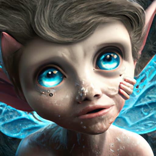 Dying Blue-Eyed Tooth Fairy, Detailed Matte Painting